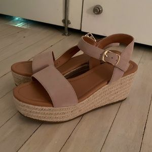Jcrew platform espadrille sandals. Blush color